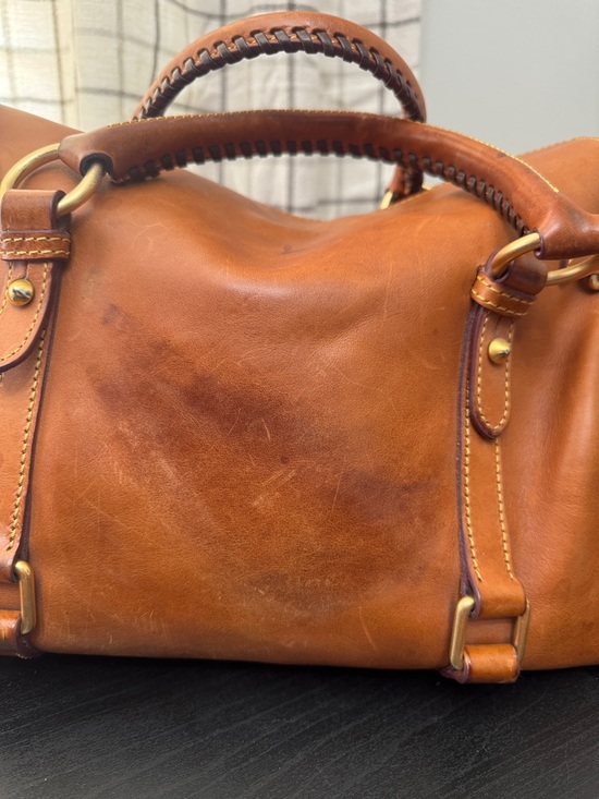Dooney & Bourke Original Large Florentine Leather Satchel Natural - Picture 16 of 16